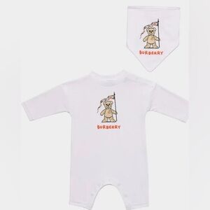 Burberry Burberry Baby Casey Bear Romper and Bib Set